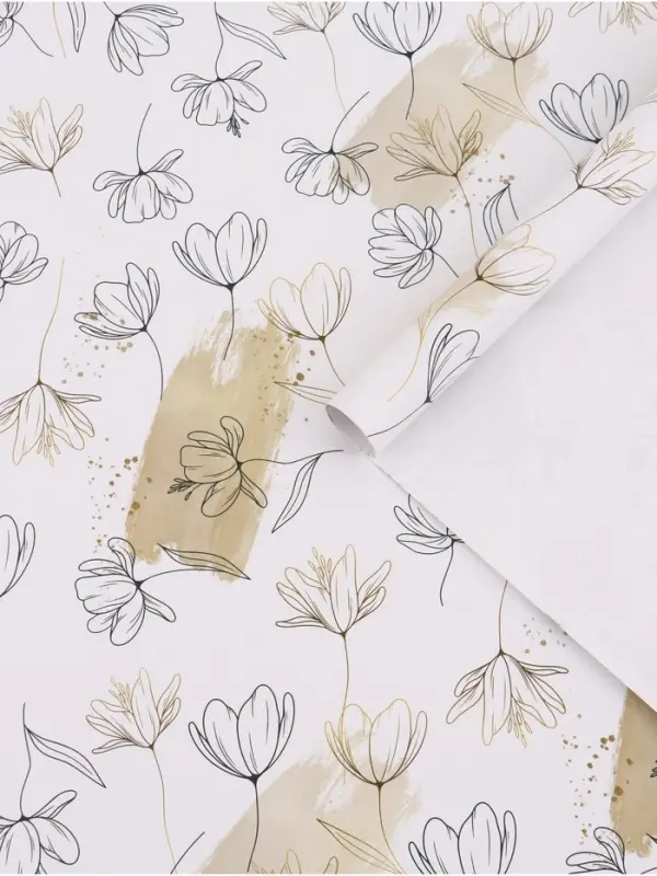 Бумага упаковочная &laquo;Цветочный нюд&raquo;, глянец, 70&times;50 см