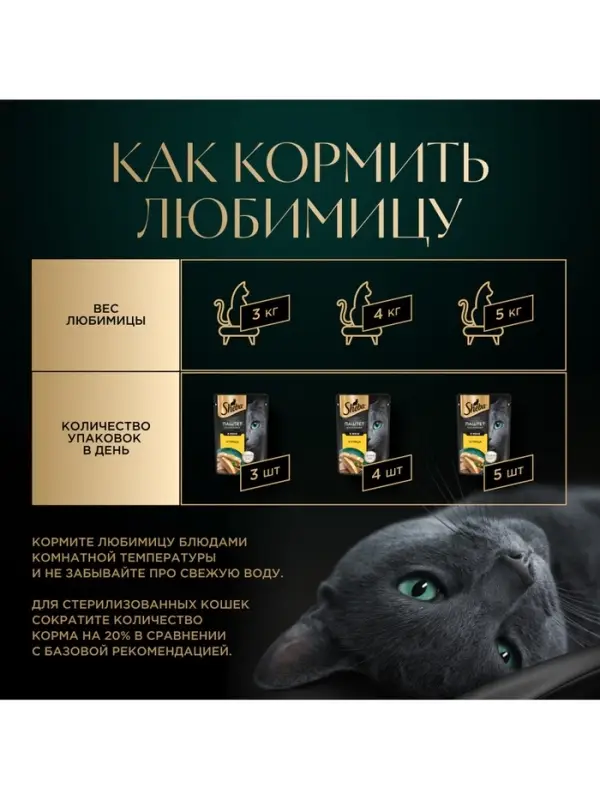 Влажный корм Sheba для кошек курица, паштет, пауч 75 г