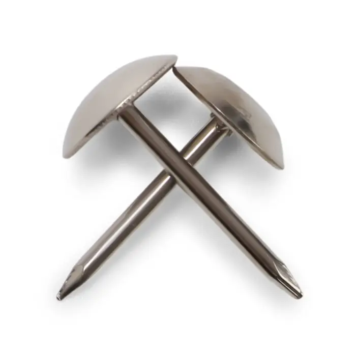 Гвозди ТУНДРА, декоративные, обивочные, 8×15 мм, хром, фасовка 50 шт.