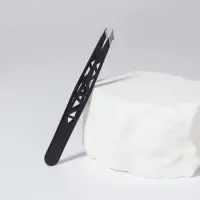 Пинцет &laquo;Геометрия&raquo;, скошенный, заострённый, 9.5 см, чёрный