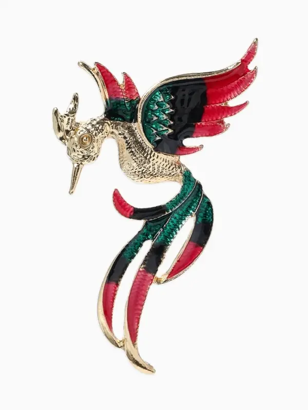 Брошь &laquo;Феникс&raquo; , цветная в золоте