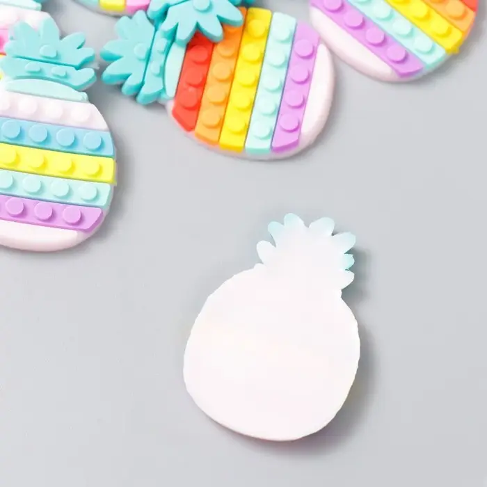 Декор для творчества резина "Ананасы" набор 15 шт 3,7х2,4 см