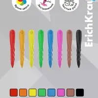 Восковые мелки 8 цв, ErichKrause Kids Space Animals, европодвес