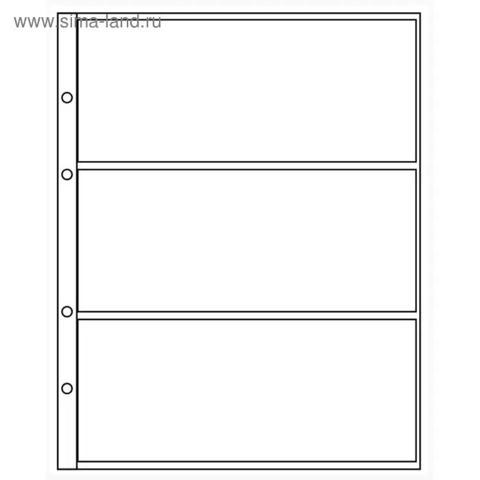 Лист для бон, формат Лист для бон, формат "Оптима", 200 х 250 мм, на 3 боны