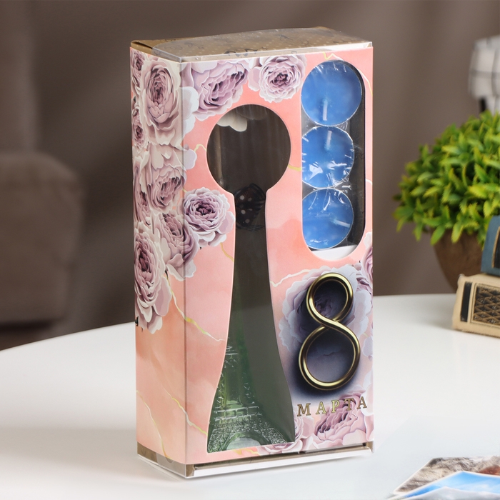 Набор подарочный  Набор подарочный "Париж" (диффузор и свечи) жасмин, "Богатство Аромата" 8 марта