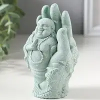 Сувенир полистоун "Хотей и рука с драконом" зелёный 6,5х7х12,5 см