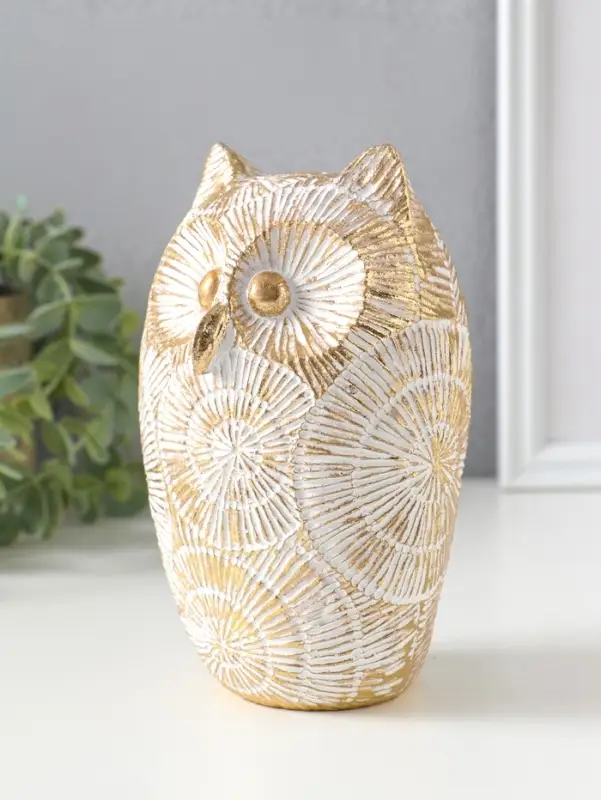 Сувенир полистоун "Филин. Золотые круги" 10х10х15,5 см