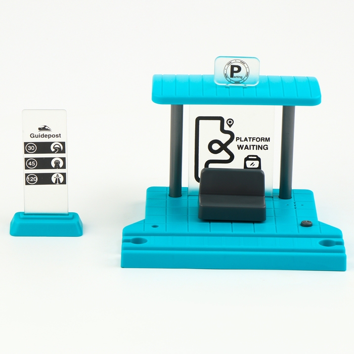 Детская остановка, со знаками дорожного движения для железной дороги, 15 × 12,5 × 11 см Детская остановка, со знаками дорожного движения для железной дороги, 15 × 12,5 × 11 см