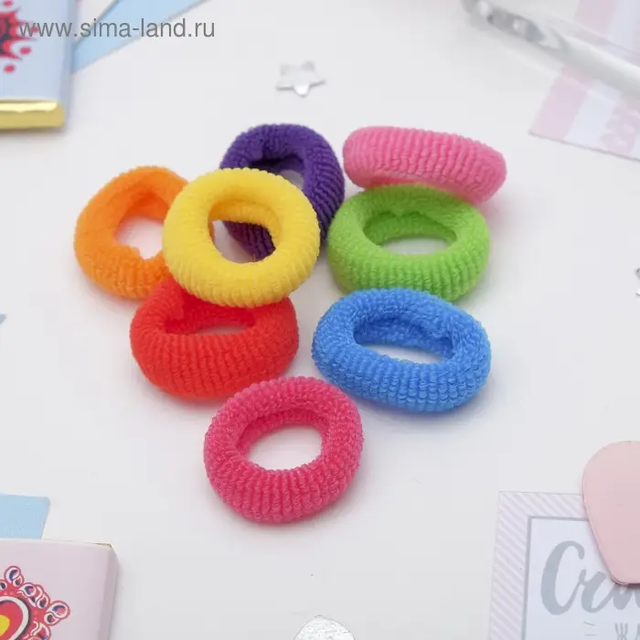 Резинка для волос "Махрушка" (набор 30 шт) цветная классика, 2 см
