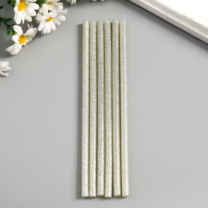 Клеевые стержни для клеевого пистолета Клеевые стержни для клеевого пистолета "Серебро" 7 ммх18 см (набор 6 шт)