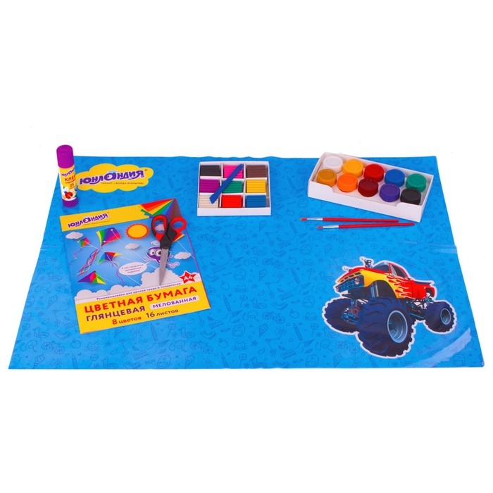 Клеёнка настольная для занятий творчеством ПВХ (складная), 700 х 500 мм, Юнландия Клеёнка настольная для занятий творчеством ПВХ (складная), 700 х 500 мм, Юнландия "Бигфут"