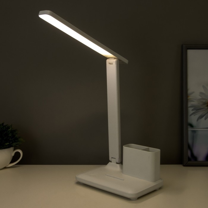 Настольная лампа сенсорная LED 10Вт АКБ USB белый 17х25,5х29 см Настольная лампа сенсорная LED 10Вт АКБ USB белый 17х25,5х29 см