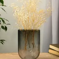 Ваза для цветов &laquo;Айрис&raquo;, 23.5&times;17&times;7 см, стекло, серая