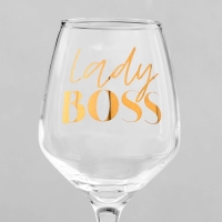 Бокал для вина «Lady boss», 350 мл, тип нанесения рисунка: деколь