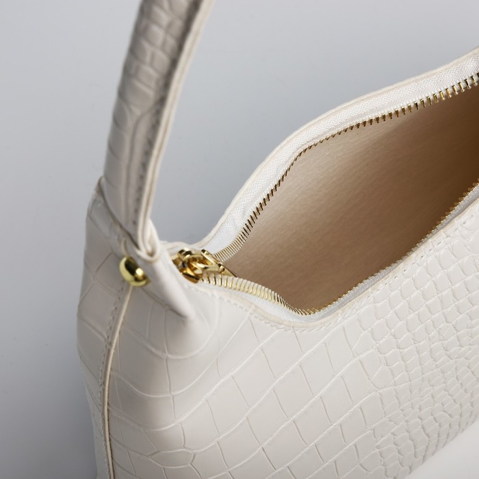 Сумка-багет на молнии, цвет белый Сумка-багет на молнии, цвет белый
