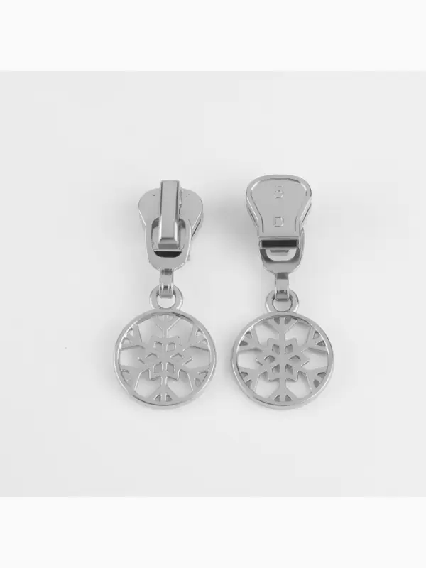 Бегунок для молнии &laquo;Трактор&raquo;, №5, &laquo;Снежинка&raquo;, 10 шт., цвет никель