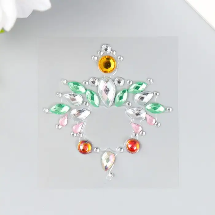 Наклейка пластик стразы Наклейка пластик стразы "Украшение. Тиара" МИКС 5,6х6,2 см