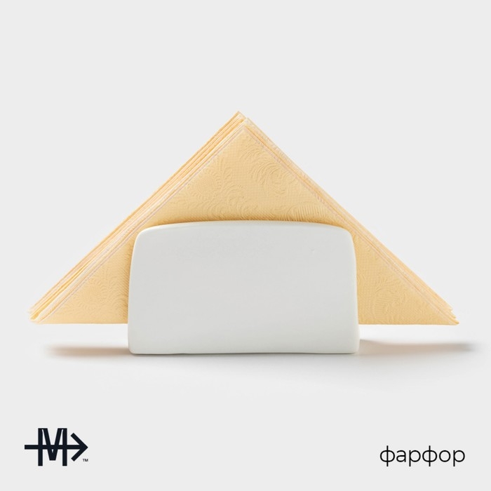 Салфетница фарфоровая Magistro «Бланш», 12×4×7 см, цвет белый