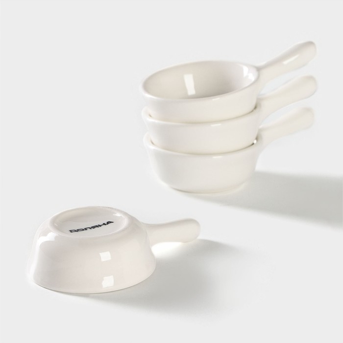 Набор соусников керамических Доляна «Классика», 4 предмета: 40 мл, цвет белый Набор соусников керамических Доляна «Классика», 4 предмета: 40 мл, цвет белый