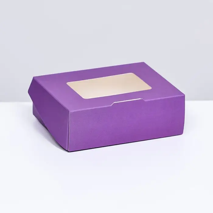 Контейнер на вынос, сиреневый, 10×8×3.5 см