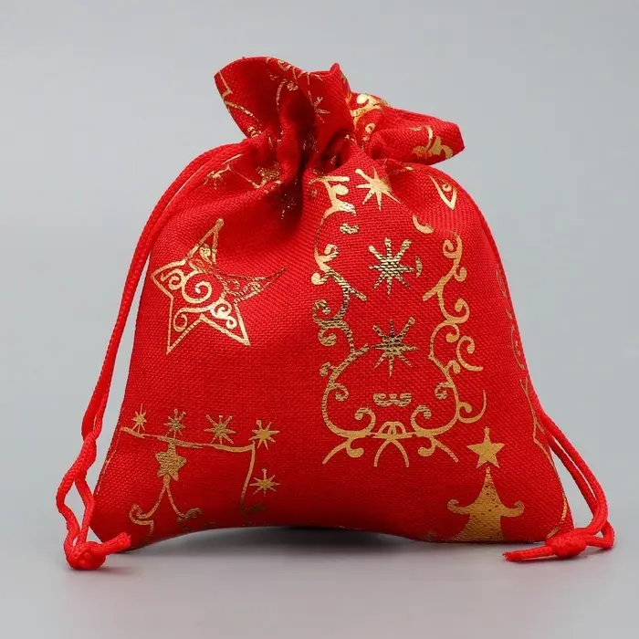 Мешочек подарочный холща «Золотая звезда», тиснение, 10 х 12 см +/- 1.5 см Мешочек подарочный холща «Золотая звезда», тиснение, 10 х 12 см +/- 1.5 см