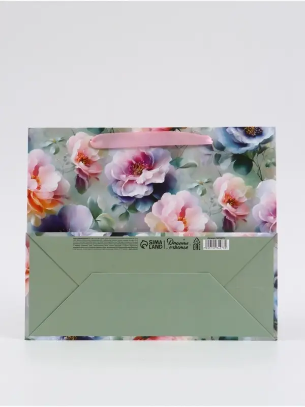Пакет подарочный &laquo;Цветы&raquo;, 27&times;23&times;11.5 см