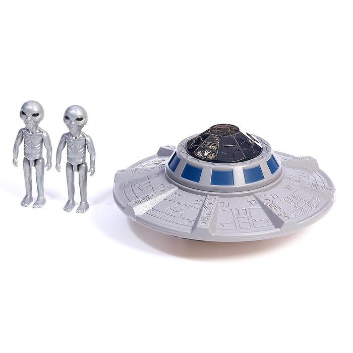 Игровой набор &laquo;Летающая тарелка&raquo;, фигурки 2 шт., свет, звук