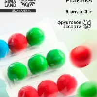 Жевательная резинка, фруктовое ассорти, 9 шт. &times; 3 г