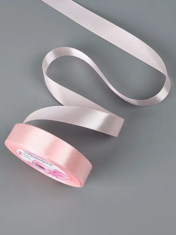 Лента атласная, 20 мм, 23&plusmn;1 м, пастельно-розовая №43