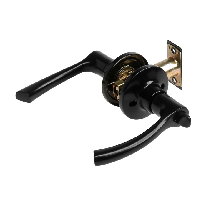 Защелка (мод.3186), межкомнатная, фиксатор, 3 ключа, цвет глянцевый черный Защелка (мод.3186), межкомнатная, фиксатор, 3 ключа, цвет глянцевый черный