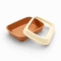 Туалет, 36&times;28&times;14 см, с боковым входом, бортами и совком, коричневый