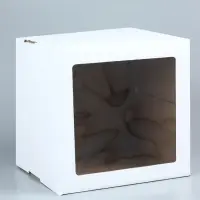 Коробка под торт, с окном, белая, 30&times;30&times;30 см