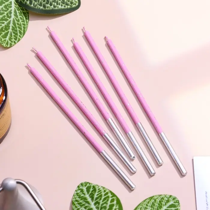 Свечи для торта &laquo;Исполнение желаний&raquo;, 15 см, 6 шт., лавандовый цвет