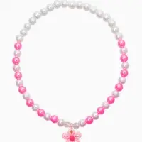 Набор детских украшений &laquo;Выбражулька. Цветок&raquo;, 4 предмета: клипсы, кольцо, бусы, браслет, розовый, белый