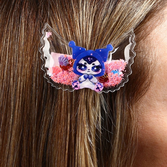 Заколка для волос с шейкером «Малыш чиби», 6 х 4.5 см Заколка для волос с шейкером «Малыш чиби», 6 х 4.5 см