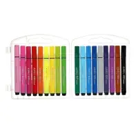 Фломастеры 18 цветов BRIGHT COLORS JUMBO, утолщенные, в пластиковом пенале