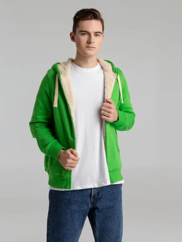 Толстовка унисекс на молнии Sherpa 280, ярко-зеленая, размер XXS Толстовка унисекс на молнии Sherpa 280, ярко-зеленая, размер XXS