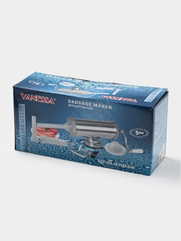 Шприц колбасный, 2.5 кг, 34&times;12&times;15 см, 2 насадки, нержавеющая сталь