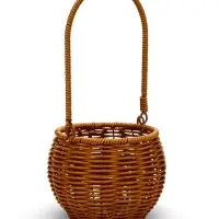 Корзина пластик 14 х 14 х 12 см, ручка17 см металл каркас коричневый