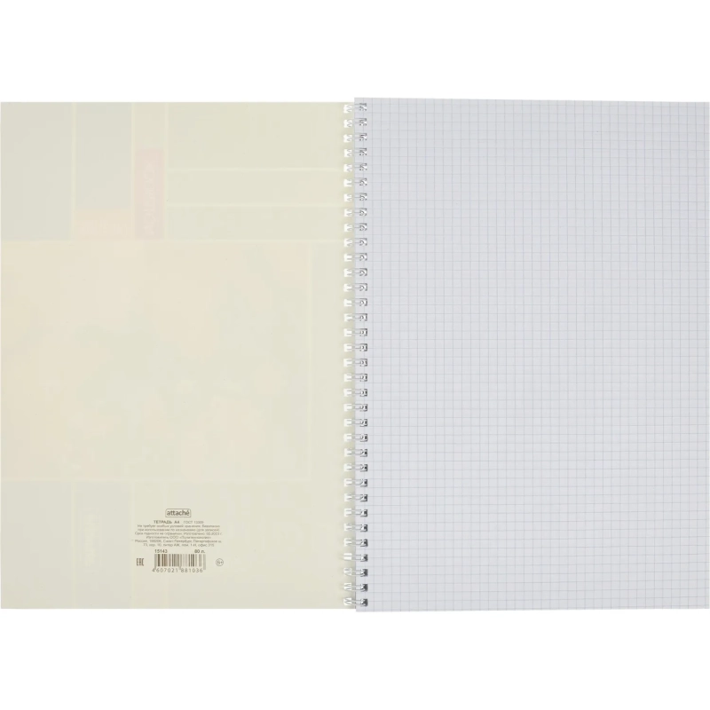 Тетрадь общая Attache,80л,клет,А4,спир,обл.мел.карт