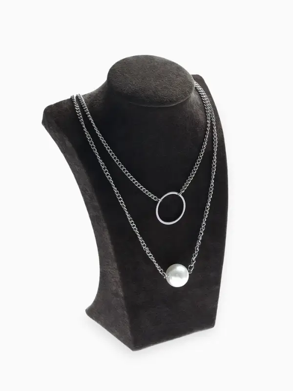 Бюст для украшений QF, 12&times;6&times;19 см, h=19 см, флок, серый графит