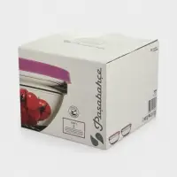 Набор салатников Paşabah&ccedil;e Chef's, 1 л, d=17.2 см, 2 шт., с пластиковой крышкой, стекло, прозрачный