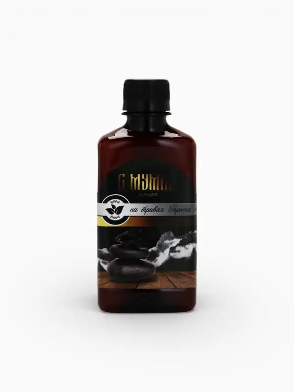 Бальзам безалкогольный &laquo;С мумиё&raquo;: шиповник, рябина, боярышник, смородина, календула, чабрец, кипрей, валериана, зверобой, мята, мумиё, в пластиковой бутылке, 250 мл.