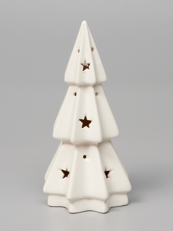 Светодиодная фигура  Светодиодная фигура "Елочка со звездами" 13х6.5х6.5, 1 LED, LR44x3(в компл.), Т/БЕЛЫЙ