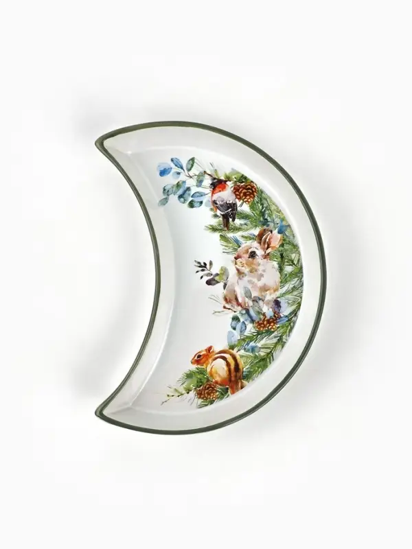 Тарелка плоская &laquo;Новогодняя акварель&raquo;, 10.5&times;20 см, ручная работа