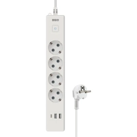 Удлинитель Power Cube, 4р/1.9м выкл.,3USB, 3.5кВт,16А,3x1,0 белый(PC-6-2M)