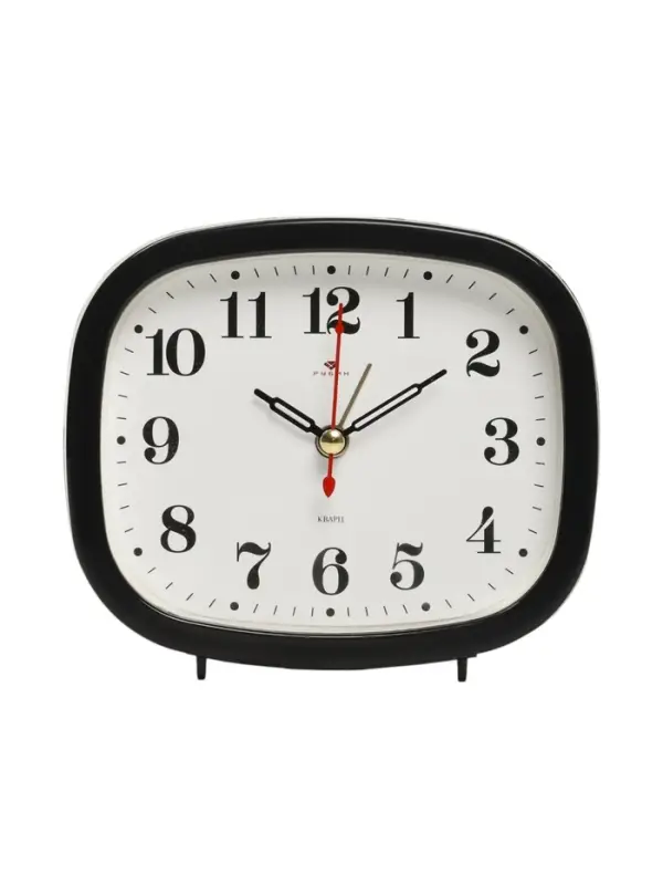 Будильник-часы настольные &laquo;Классика&raquo;, 12.5&times;10.5 см, от батарейки АА, чёрный