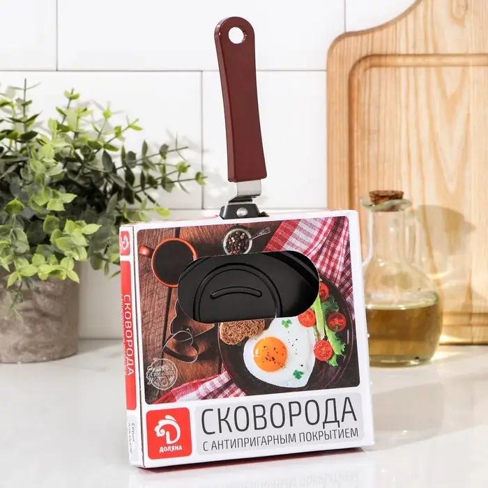 Сковорода Доляна «Мишка», d=14 см, пластиковая ручка, антипригарное покрытие, цвет чёрный Сковорода Доляна «Мишка», d=14 см, пластиковая ручка, антипригарное покрытие, цвет чёрный