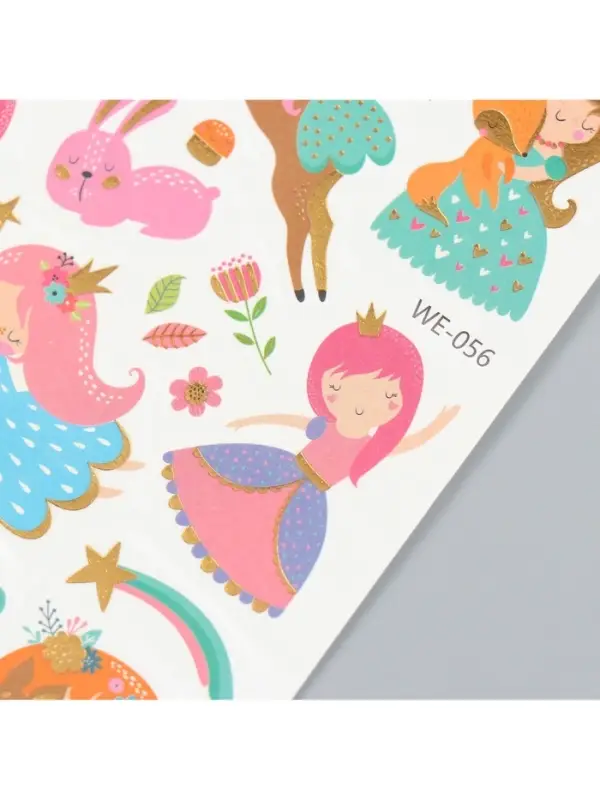 Переводные тату на тело цветные «Обнимашки со зверями», с золотом, 15×10.5 см