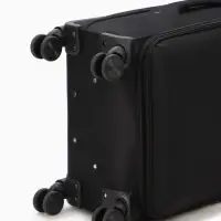 Чемодан на колёсах TEXTURA, с увеличением, кодовый замок, 42&times;26&times;68 см, 24", чёрный